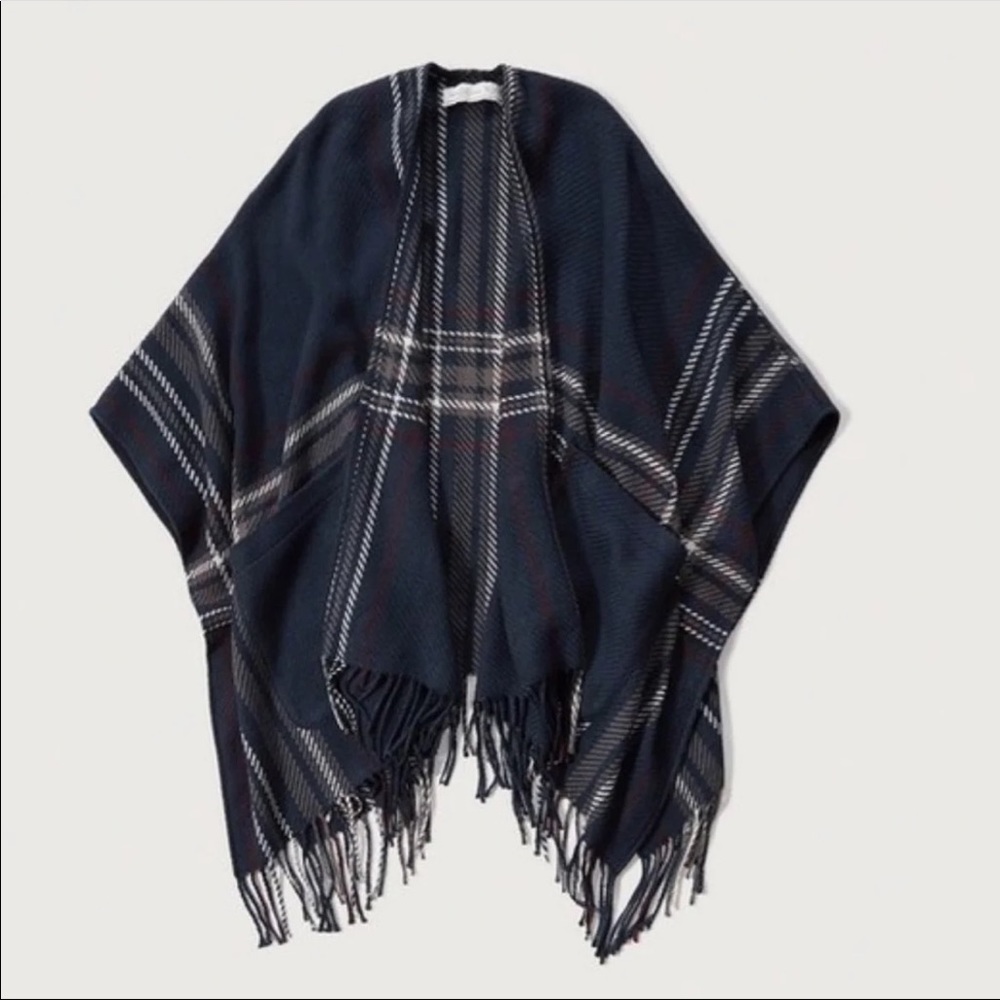 Abercrombie plaid poncho
